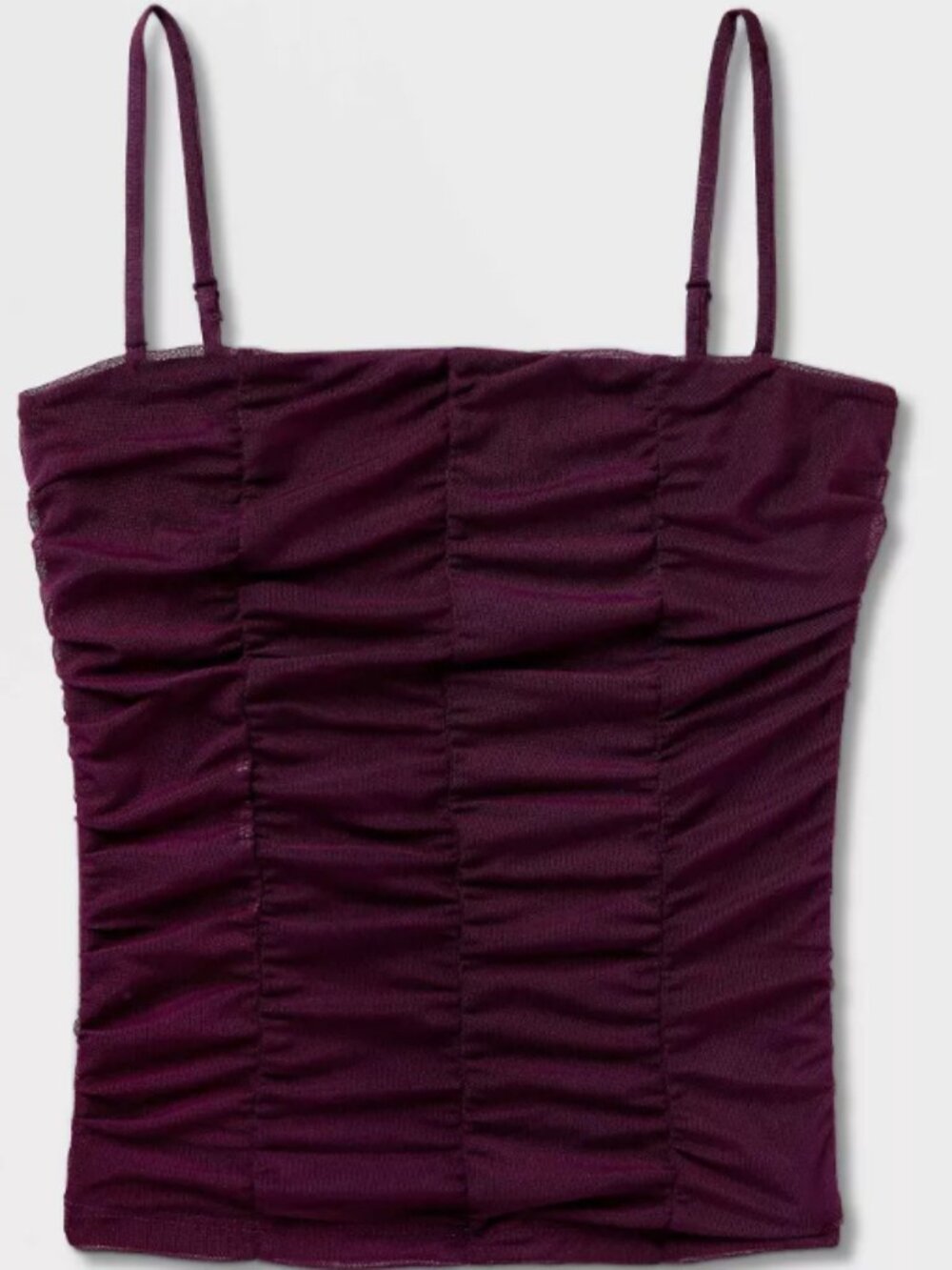 Women's Straight Neck Mesh Corset Tube Top - Wild Fable™ Dark Purple S